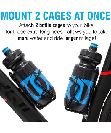 MARQUE Bike Water Bottle Holder - Lightweight Aluminum Alloy Cage for Road and Mountain Bikes - 2 Pack, Black - Buy Online on GoSupps.com