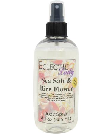 Sea Salt and Rice Flower Body Spray (Double Strength) 8 ounces Body Mist for Women with Clean Light & Gentle Fragrance Long Lasting Perfume with Comforting Scent for Men & Women Cologne with 8 Fl Oz (Pack of 1)