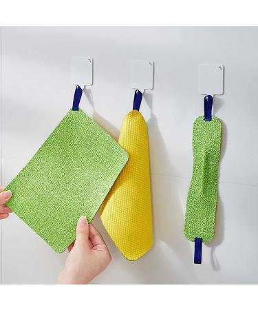 PURPLELILY Fiber Cleaning Towel Double Side Absorbent Dish Cloth With Lanyard Kitchen Restaurant Tableware - Buy Online on GoSupps.com