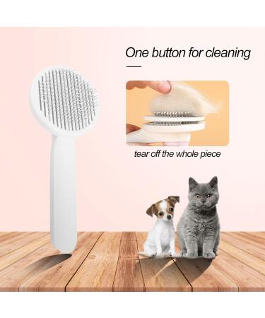 FuninCrea Self Cleaning Dog Grooming Brush - Stainless Steel Bristles for Pet Hair Removal and Massage - Pink - Buy Online on GoSupps.com