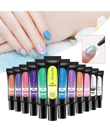 5 5D Nail Painting Gel | 12- Candy Jelly Solid Gel Set Nail Accessories | Multifunctional Soft Tubes Home Manicure Gel for Girls and Women Xiaoguozi 5 Pcs 12pcs - Buy Online on GoSupps.com