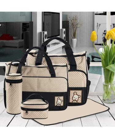 Halovie Adjustable Diaper Backpack | Multi-Functional Black Baby Bottle Travel Bag with Large Capacity - Buy Online on GoSupps.com