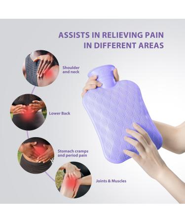 Hot Water Bottle for Pain Relief | Eco-Friendly 2L Heating Pad | Non-Toxic BPA Free - Blue - Buy Online on GoSupps.com