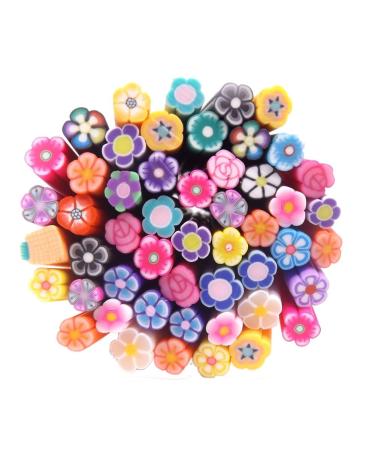 Warm Girl 50PC Canes 3D Design Rods Sticks Sticker Nail Art Decorations Nail Art tools (flower)