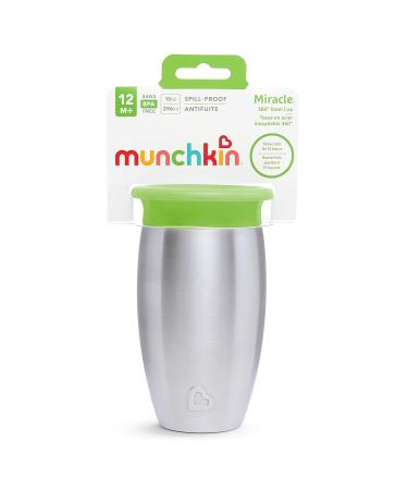 Munchkin Miracle Stainless Steel 360 Toddler Sippy Cup - 10oz, Green - Buy Online on GoSupps.com