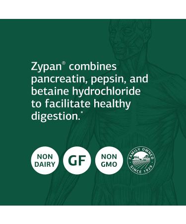 Standard Process Zypan 90 Tablets - Whole Food Digestion Support with Pepsin & Betaine HCl - Gluten Free - Buy Online on GoSupps.com