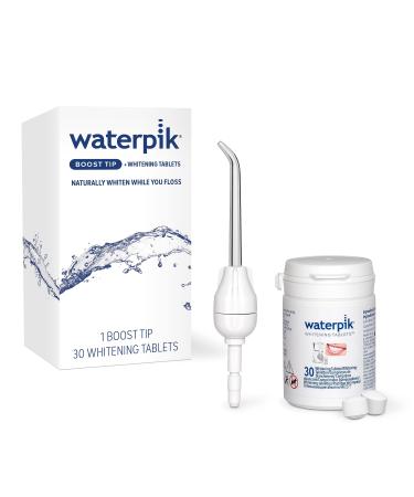 Waterpik Boost Water Flosser Tip with 30 Fresh Mint Whitening Tablets Whiten Teeth and Remove Stains Gently