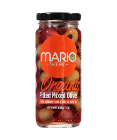 Mario Camacho Greek Organic Kalamata and Green Olives Pitted with Rosemary and Olive Oil, 6.25 Ounce