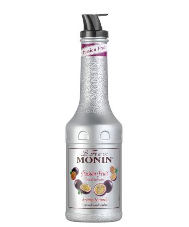 MONIN Passion Fruit Mix Puree 1L for Cocktails and Mocktails. Vegan-Friendly Allergen-Free 100% Natural Flavours and Colourings. 2-in-1 Passionfruit Puree and Sugar Syrup Hybrid
