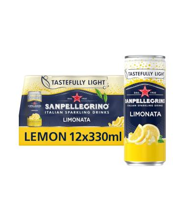 San Pellegrino Italian Sparkling Drinks Sparkling and Tasty Light Lemon Soft Drink 12 x 330 ml | 73 K Cals per box