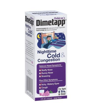 Dimetapp Childrens Nighttime Cold and Congestion Grape - 4 fl oz