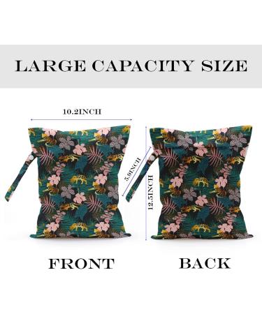 Waterproof Reusable Wet Dry Bag | Jungle Tropical Leaves Cheetah Print | Beach, Pool, Travel, Diapers | Makeup, Gym Clothes | Camping Accessories - Buy Online on GoSupps.com