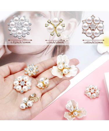 44-Piece Pearl Rhinestone Buttons & Floral Pendants for DIY Jewelry & Wedding - Gold - Buy Online on GoSupps.com