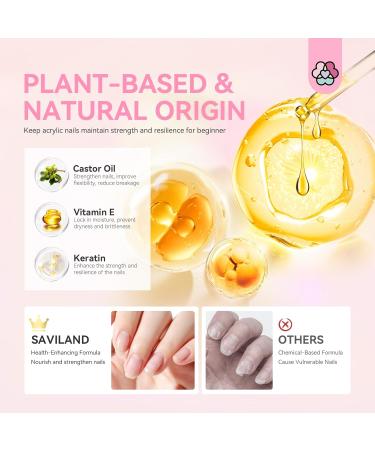 Saviland Acrylic Nail Kit for Beginners - Complete Set with Keratin Powder EMA Monomer Nail Lamp & 100 Tips for Home Practice - Buy Online on GoSupps.com