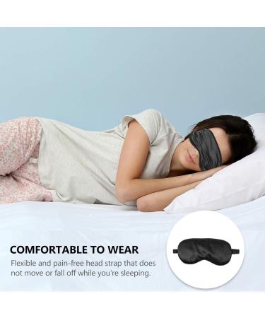 3pcs Silk Sleeping Mask Set for Girls - Black Eye Patch Hair Scrunchies & Storage Bag - Travel Accessories - Buy Online on GoSupps.com