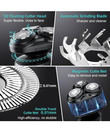 SweetLF Men's Electric Razor - Wet & Dry Cordless Rechargeable Rotary Shaver with Sideburns Trimmer IPX7 Waterproof LED Display Ultra-Lightweight for Travel Ergonomic Grip Blue - Buy Online on GoSupps.com