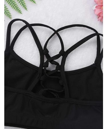 CHICTRY Girls' 2 Piece Activewear Set - Strappy Sport Bra & Booty Short for Dance & Gymnastics, Black 11-12 Years - Buy Online on GoSupps.com