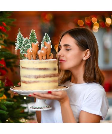 Whaline 48Pcs Christmas Tree Cupcake Toppers 4 Designs Watercolor Cake Decor Assorted Xmas Green Cupcake Toppers for Birthday Winter Holiday Party Supplies - Buy Online on GoSupps.com