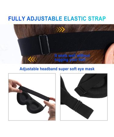 3D Blackout Sleep Mask for Women Men - Adjustable Straps - Peony Flower Design - Buy Online on GoSupps.com