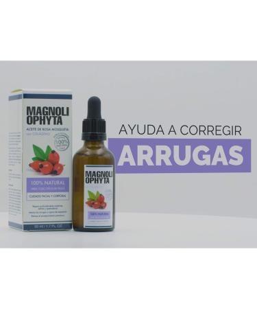 Magnoliophyta | Rose Hip Oil with Collagen | 50 ml | Body and Face Oil | All Skin Types | Regenerates and Nourishes in Depth | Combats Wrinkles | 100% Natural from Chile - Buy Online on GoSupps.com