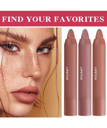 WYBLZPXZ 3Pcs Crayon Matte Lipstick Set - Nude, Waterproof & Long-Lasting - Buy Online on GoSupps.com