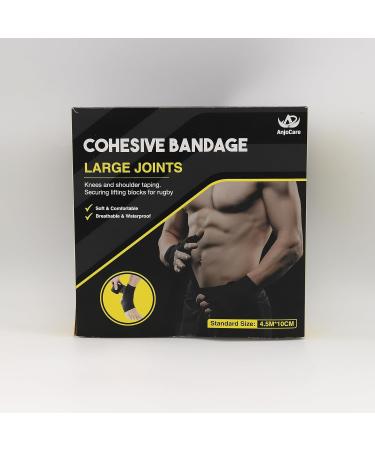 Anjocare Self-Adhesive Bandage Wrap (8 Pack) - Breathable & Cohesive Wrap for First Aid Sports Injuries and Pet Care - 10cm x 4.5m - Black - Buy Online on GoSupps.com