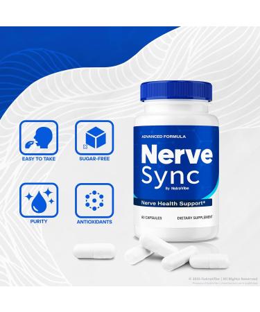 NutraVibe Nerve Sync Daily Nerve Support Formula with a Balanced Blend for Healthy Nerve Function Comfort & Wellness | NerveSync Easy-to-Swallow Pills for Everyday Use (60 Capsules) - Buy Online on GoSupps.com