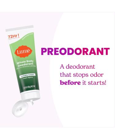 Lume Whole Body Deodorant - Invisible Cream Tube - 72 Hour Odor Control - Aluminum Free Baking Soda Free Skin Safe - 3.0 ounce (Pack of 2) (Fresh Alpine) Fresh Alpine 3 Ounce (Pack of 2) - Buy Online on GoSupps.com
