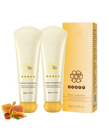 BAInuai Lot de 2 masques Peel Off Honey Face Mask Honey Tearing Mask Peel Mask Peel Mask Dead Skin Oil Control Blackhead Remover Skin Clean Pores Shrink for Men and Women