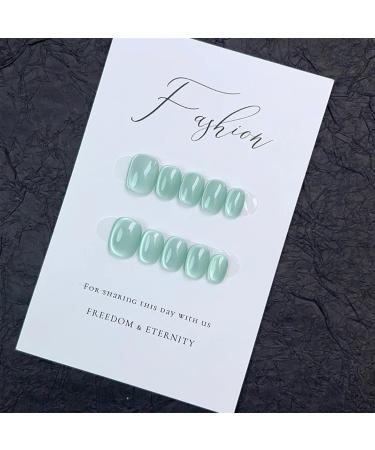 Press On Nails Cat-Eye Fake Nails Handmade Press on Nails Short False Nail Tips Decorated Stick on Nail Fashion Trend Fake Nails Solid Color False Nails(S-001) - Buy Online on GoSupps.com