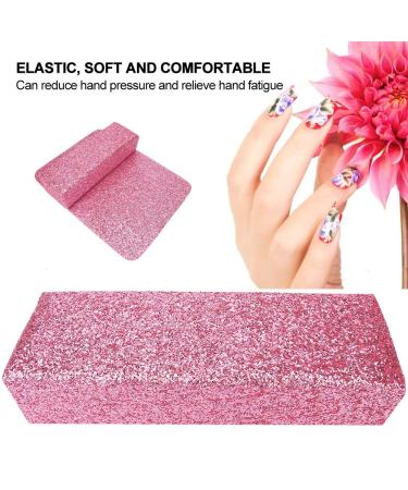Hand Pillow with Shining Sequins - Washable Nail Art Placemat & Hand Rest Cushion (Pink) | International Shipping Available - Buy Online on GoSupps.com