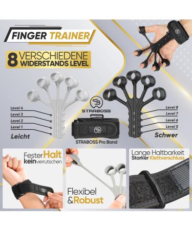 Strabozz Hand Trainer Set - Adjustable Forearm & Finger Gripper for Strength Training | 5-Piece Fitness Grip Trainer for Improved Hand & Forearm Strength - Buy Online on GoSupps.com