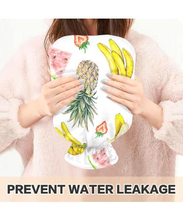 Naanle Banana Strawberry Pineapple Water Bottle | 1L Transparent Hot Water Bottle for Heat & Cold Therapy | Pain Relief & Comfort - Buy Online on GoSupps.com