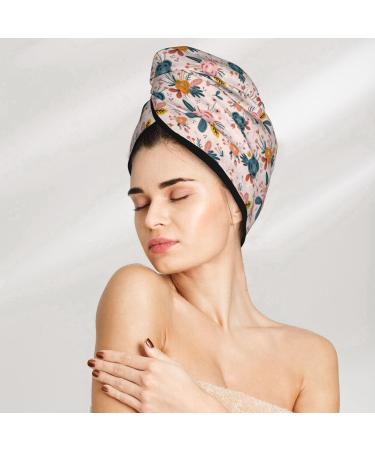 Floral Rose Microfiber Hair Towel - Soft & Super Absorbent Quick Dry Wrap for Long Curly & Thick Hair - Buy Online on GoSupps.com