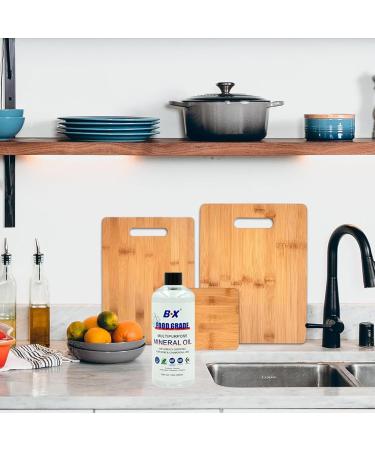 Food Grade Mineral Oil 12oz for Wood Cutting Boards - Includes Applicator & Buffing Pad - Clean & Protect Your Kitchen Essentials - Buy Online on GoSupps.com