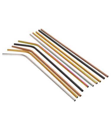 Plumflex Reusable Stainless Steel Straws 10 Extra Long 10.5inch Metal Drinking Straws with 2 Brushes and Carry Bag Environment- for 20/30oz Tumblers Beverage