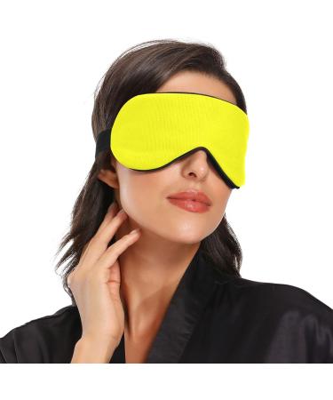 Adjustable Light Blocking Eye Mask for Men and Women - Ideal for Travel, Yoga, Meditation, and Deep Sleep - Breathable and Comfortable - Pure Yellow - Buy Online on GoSupps.com