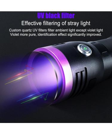 365nm Flashlight Aluminium Alloy USB Type C 60W UV 365nm Light Flashlight Torch for Cat Urine Detection Dry Stains Detection - Buy Online on GoSupps.com