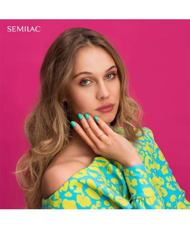 SEMILAC 439 Strong Turquoise Nail UV Gel Polish | Long Lasting and Easy to Apply | Soak off UV/Led | Perfect for Home and Professional Manicure and Pedicure 7 ml - Buy Online on GoSupps.com