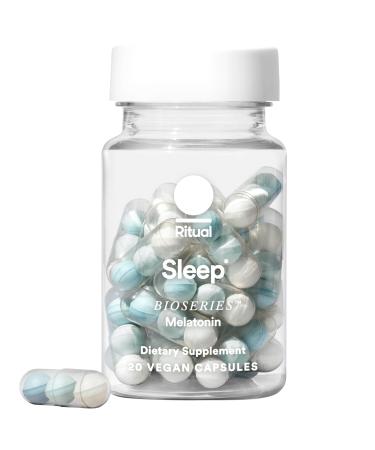 Ritual Sleep BioSeries Melatonin: Sleep Aid for Adults Sleep Supplement with Time Released Capsules Drug Free Sleep Vitamins for Adults for All Night Sleep Support 20 Capsules 20 Count