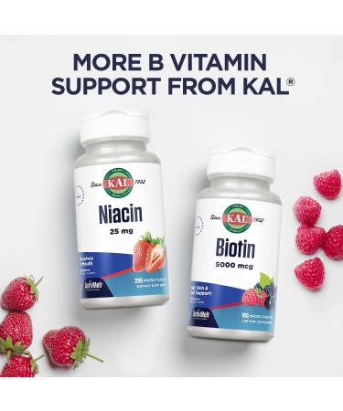 KAL Vitamin B-12 Methylcobalamin Lozenges 5000mcg - Healthy Energy & Metabolism Support - Vegan & Sugar-Free - 60 Servings - Buy Online on GoSupps.com