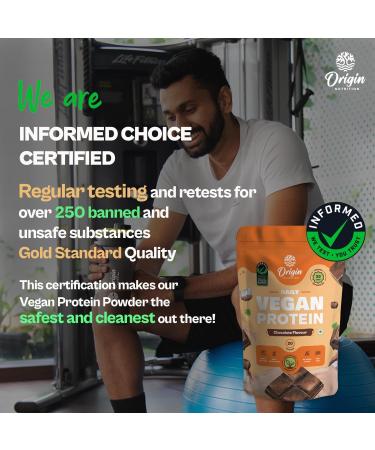 Ori Gin Nutrition 100% Natural Vegan Protein Powder - Easy to Digest Chocolate Flavor | 25g Plant Based Protein 770g (Pea & Pumpkin Seed - Buy Online on GoSupps.com