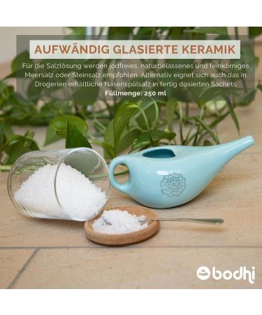 Ceramic Neti Pot with Mandala Design - Silver Nasal Rinse Jug for Sinus Relief - Buy Online on GoSupps.com