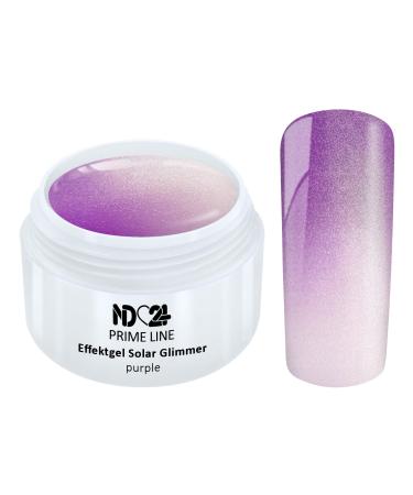 Prime Line - Uv Led Effect Gel Solar Glimmer Purple Color - Made in Germany - 5ml