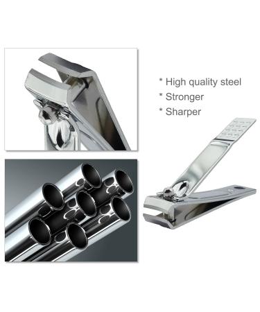 Exugimy Professional Manicure Set with Nail Clippers, Scissors, File, Eyebrow Trimmer - Silver Case Included for Women and Men - Buy Online on GoSupps.com