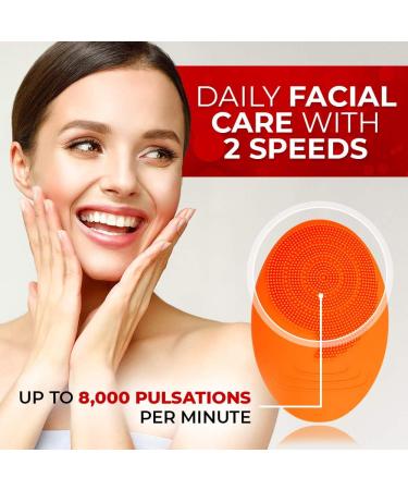 TITANIA The Beauty Facer Electric Silicone Facial Cleansing Brush Orange - Buy Online on GoSupps.com