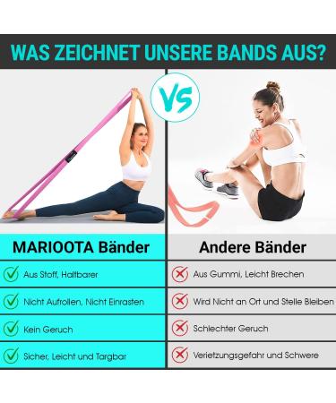 Marioota Long Fabric Fitness Straps Set - 3 Resistance Tapes with Handles & Door Anchors - Blue Pink Purple - Ideal for Home & Gym Workouts - Buy Online on GoSupps.com