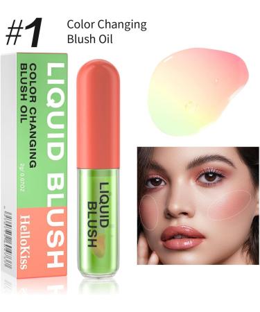Color Changing Blush | Hydrating Blush Oil - Lightweight Long-wearing Blush Oil Tint Waterproof Blendable Liquid Blush For Your Instant Perfect Shade 01# - Buy Online on GoSupps.com