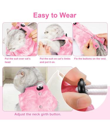 Cat Recovery Suit Pink S - Post Surgery Anti-Lick Medical Vest & Bodysuit - Buy Online on GoSupps.com