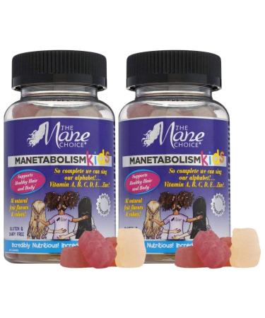 The Mane Choice MANETABOLISM Kids Healthy Hair Growth Vitamins - Complete Nutrition Supplements for Longer, Thicker and Healthier Hair for Kids (60 Gummies - Pack of Two)
